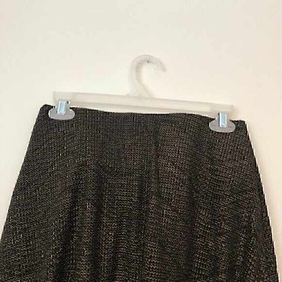 NEW NWT BCBGENERATION Pull Up Circle Skirt Black Gold Short Mini A-Line S - FLAW - Picture 8 of 11